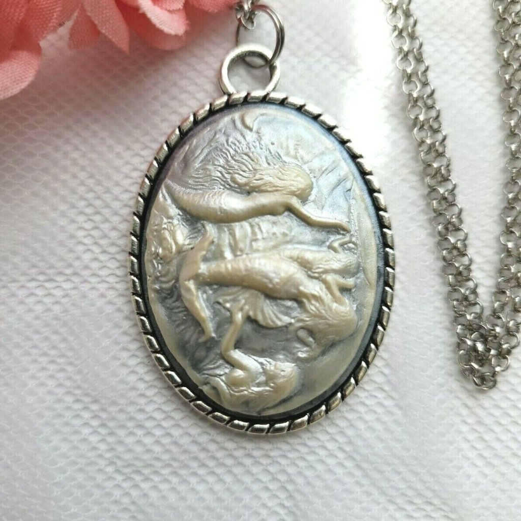 Beach Wedding Anniversary Birthday Mermaid Siren Pearl Nautical Sea Necklace